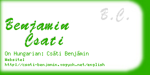 benjamin csati business card